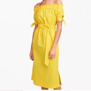 Super Cute Off-Shoulder Canary Yellow Dress
